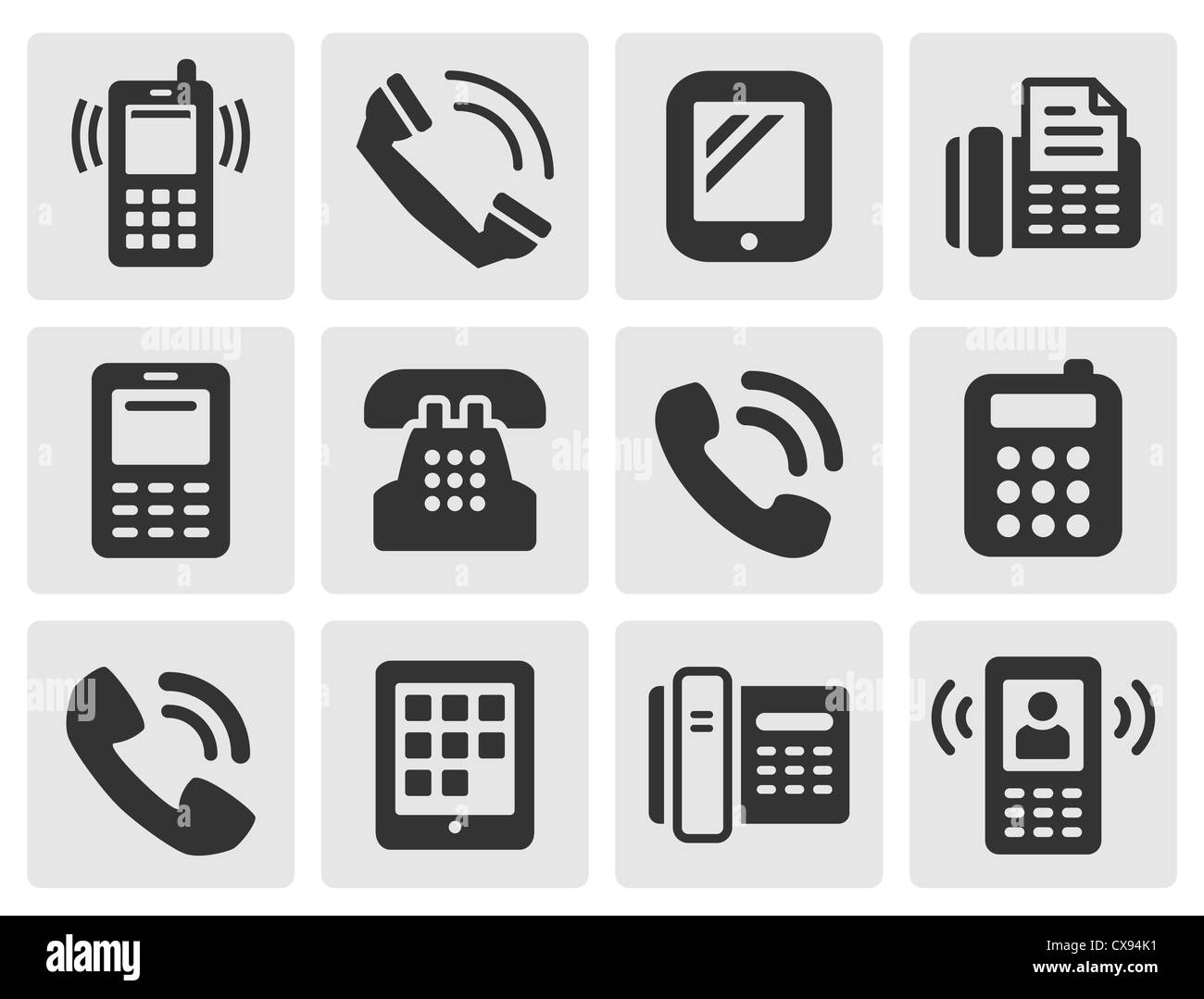 black phone icons Stock Photo Alamy