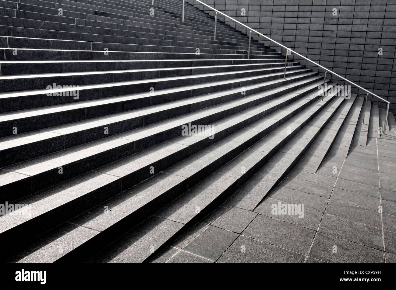 stairs of the New Philharmonic Hall, concert hall of the Philharmonique du Luxembourg, Place de l'Europe, Plateau de Kirchberg, Stock Photo