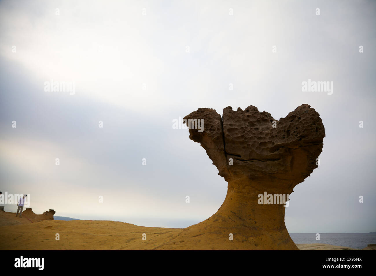 Rock formations at the Yehliu geological park in Taiwan Stock Photo