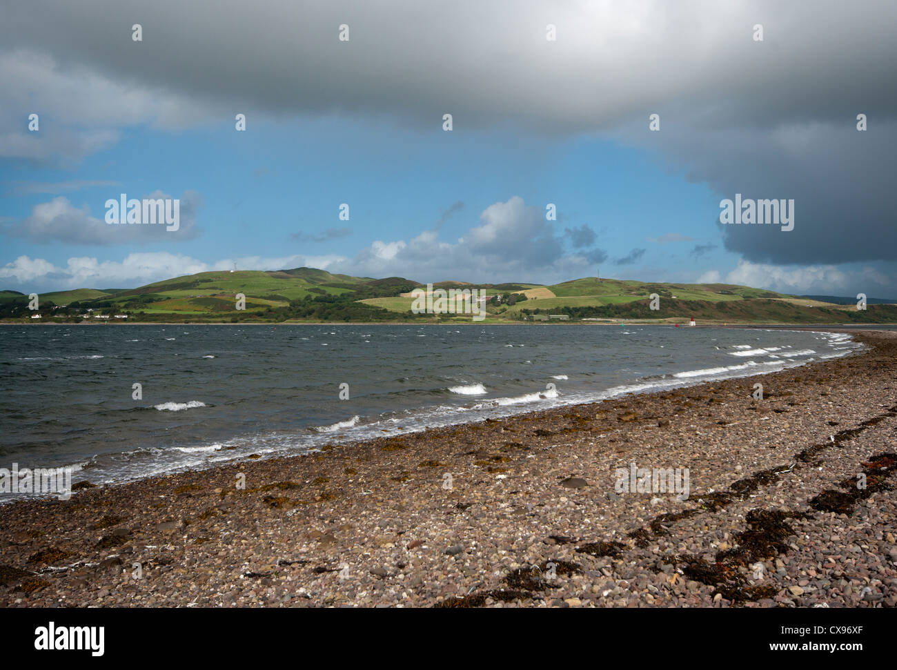 Rolling Hills Of The Scottish Countryside Overlooking Campbeltown Loch