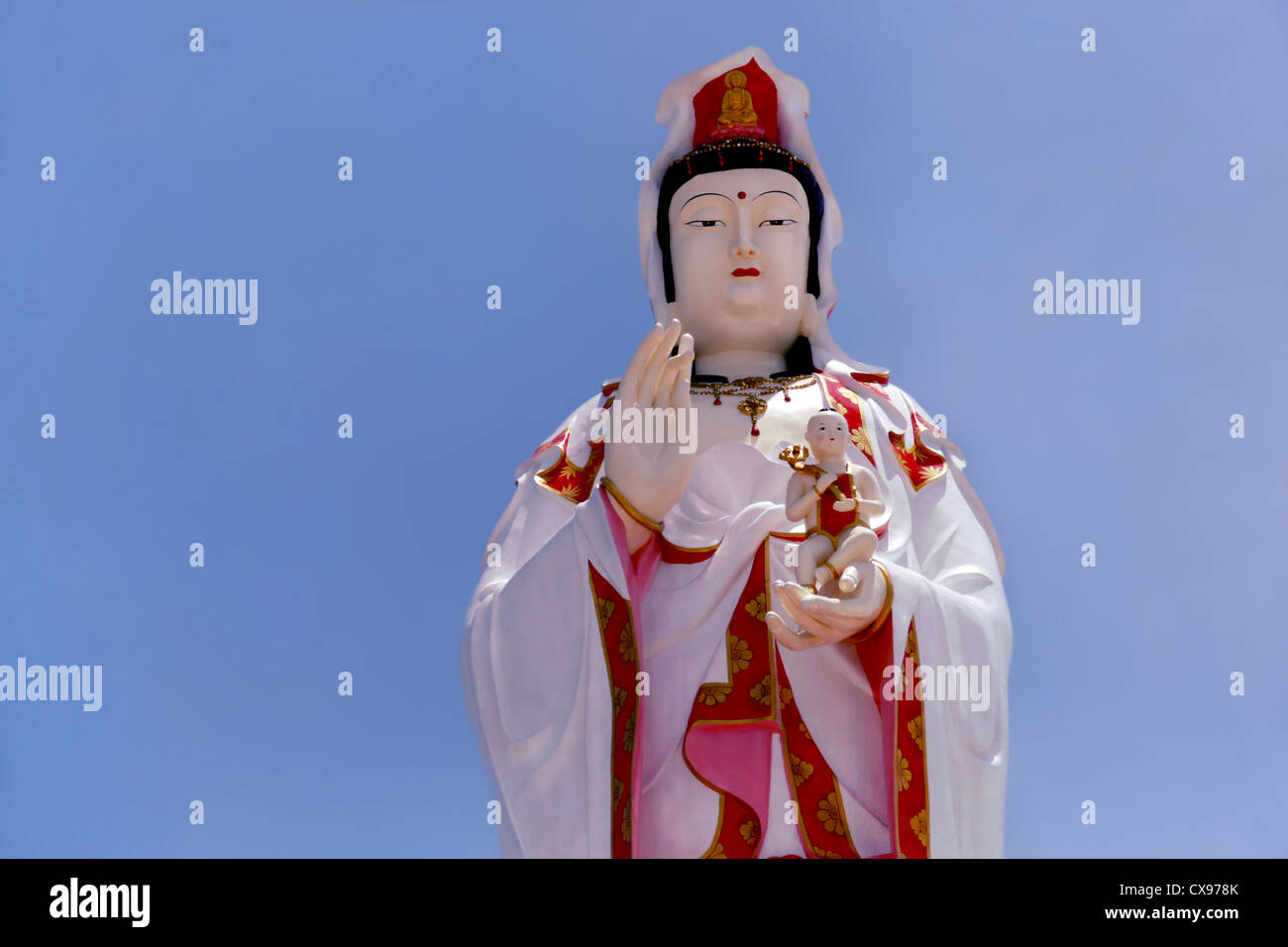 Big Standing Guan Yin in Thailand Stock Photo