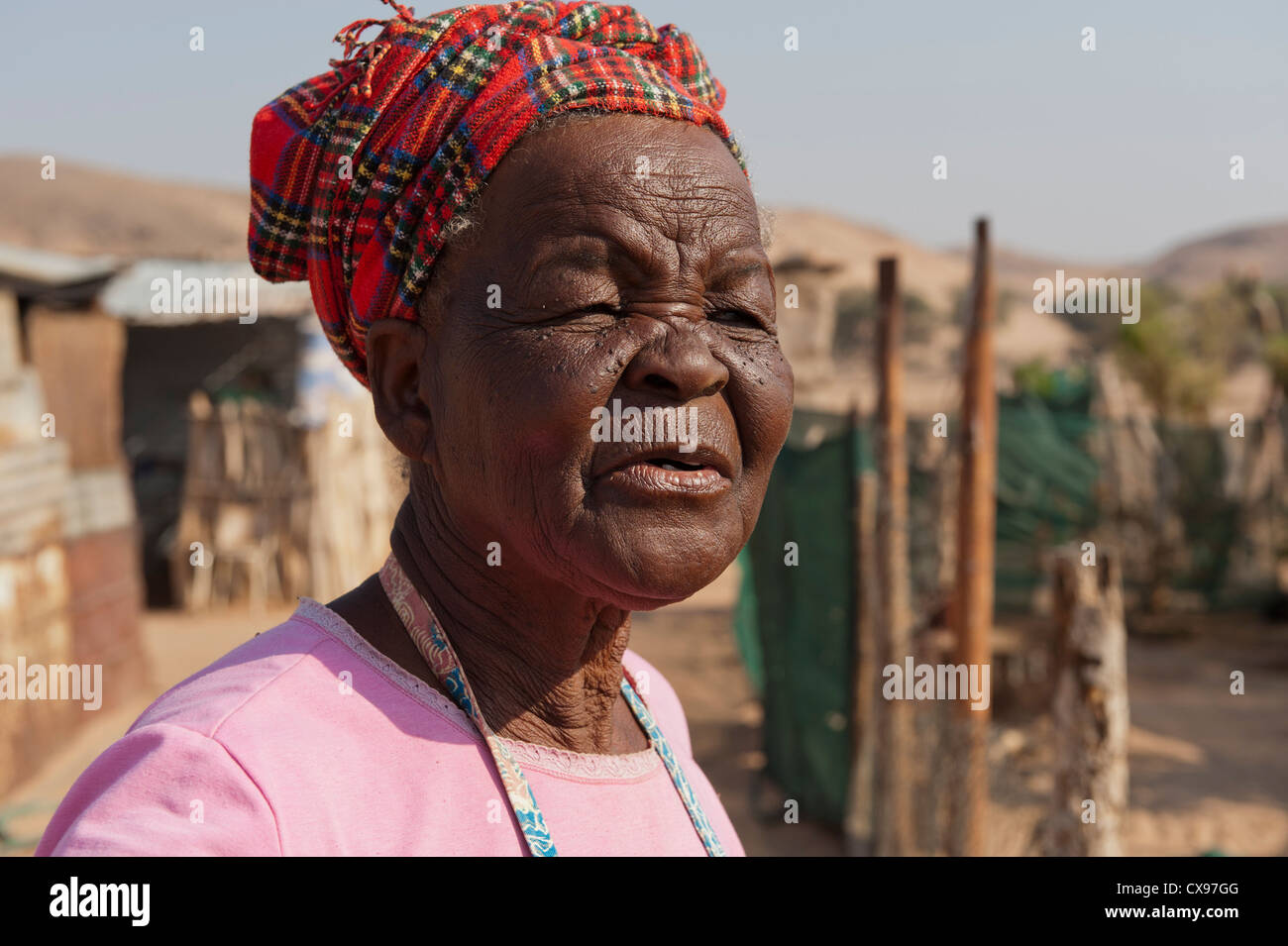 Older African woman in traditional dress Stock Photo Alamy