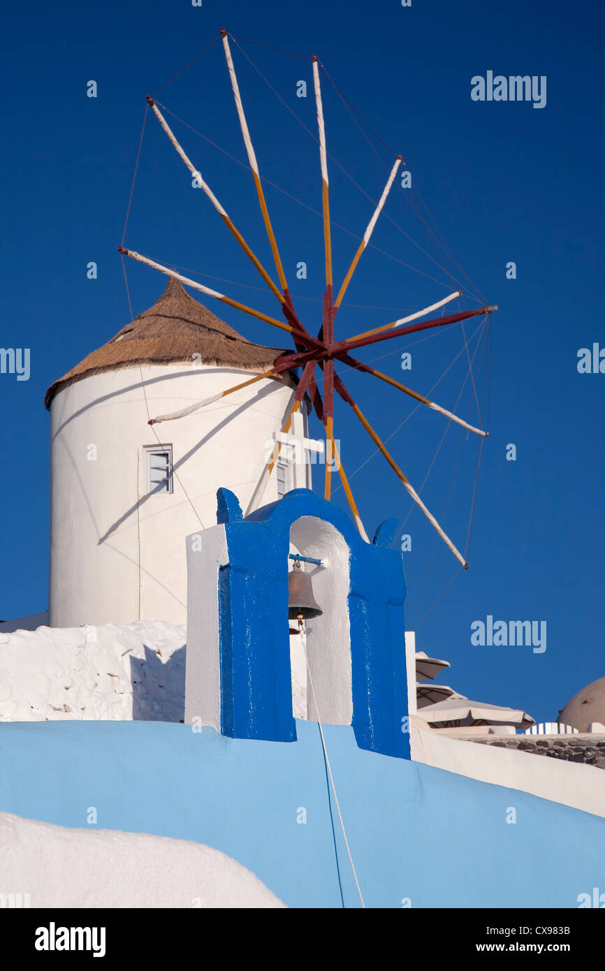 Windmill on Santorini Stock Photo
