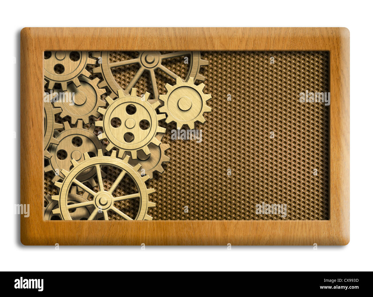musical box gears background Stock Photo