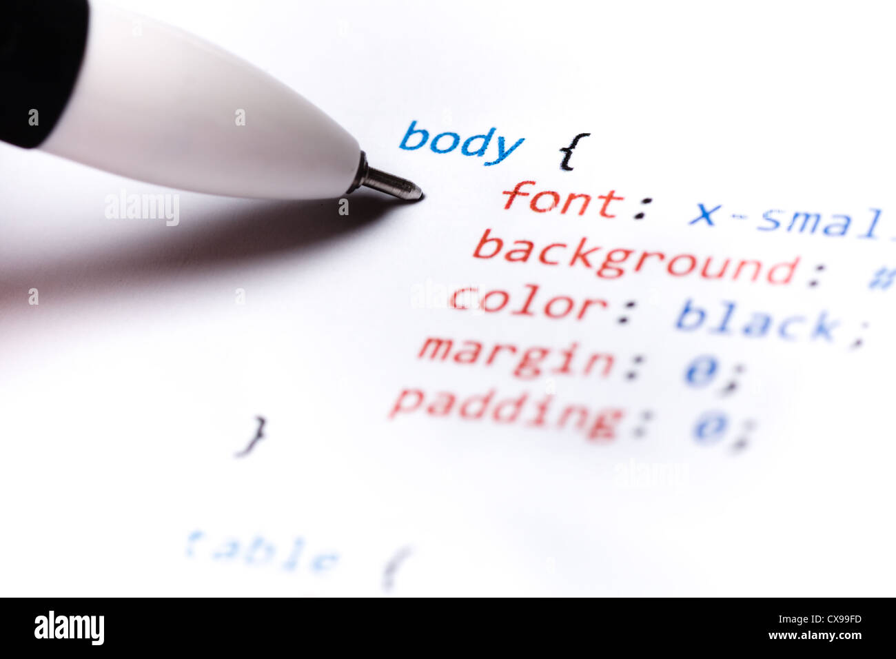 Computer code css Stock Photo - Alamy