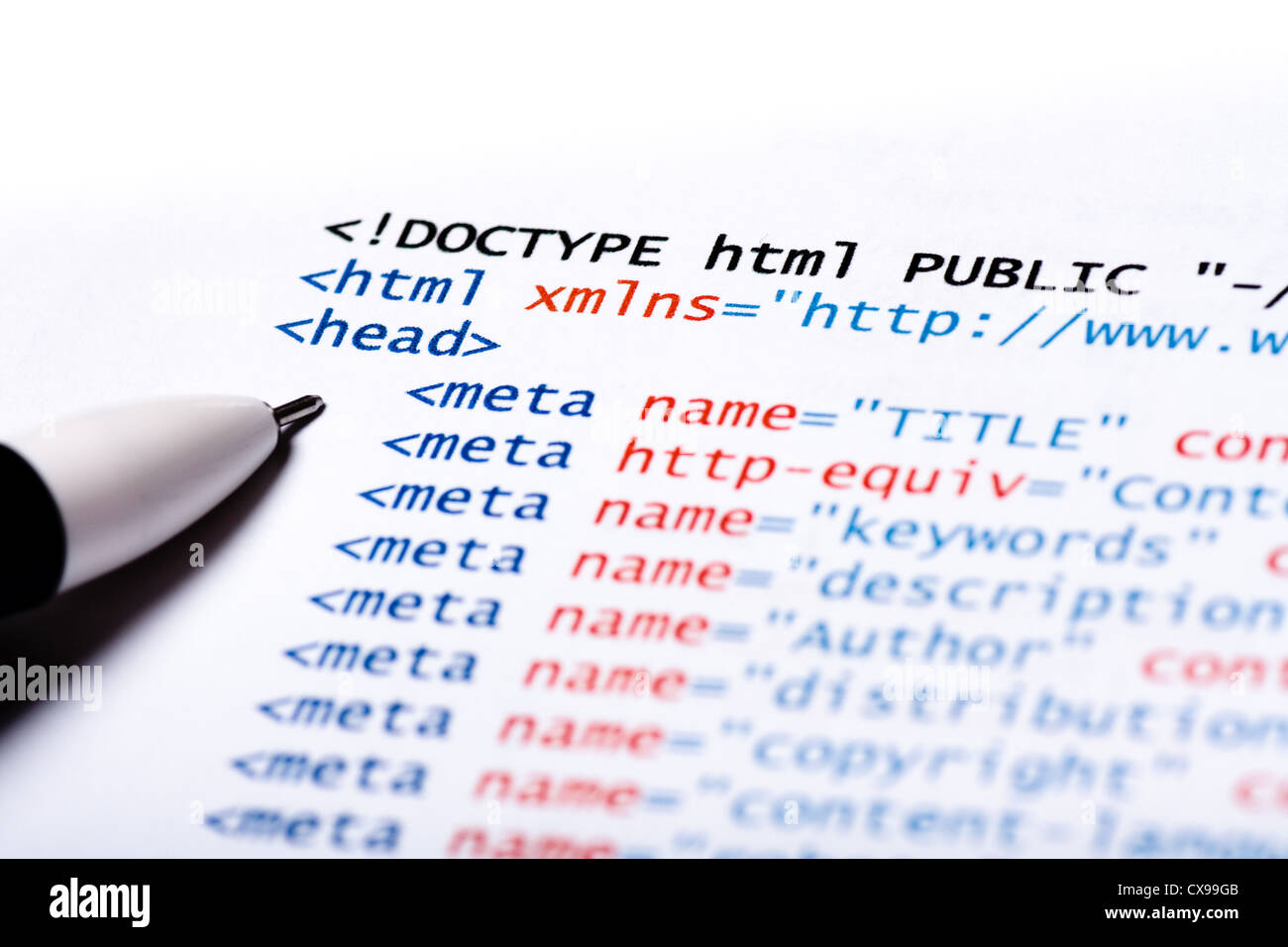 Computer code html Stock Photo - Alamy