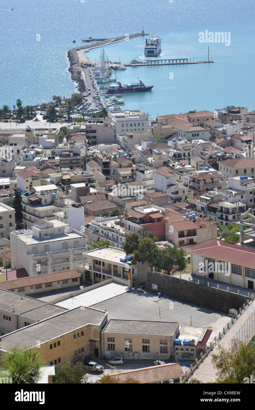 A panorama over Zakynthos, Greece Stock Photo