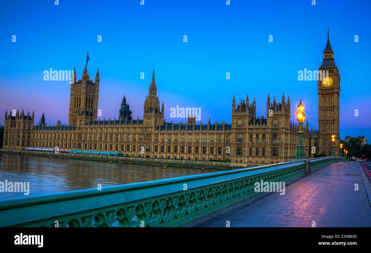 The houses of Parliament From Westminster Bridge Stock Photo