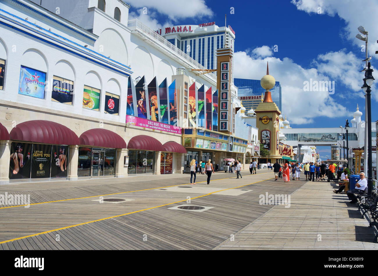 Boardwalk of Atlantic City, New Jersey, USA. Stock Photo