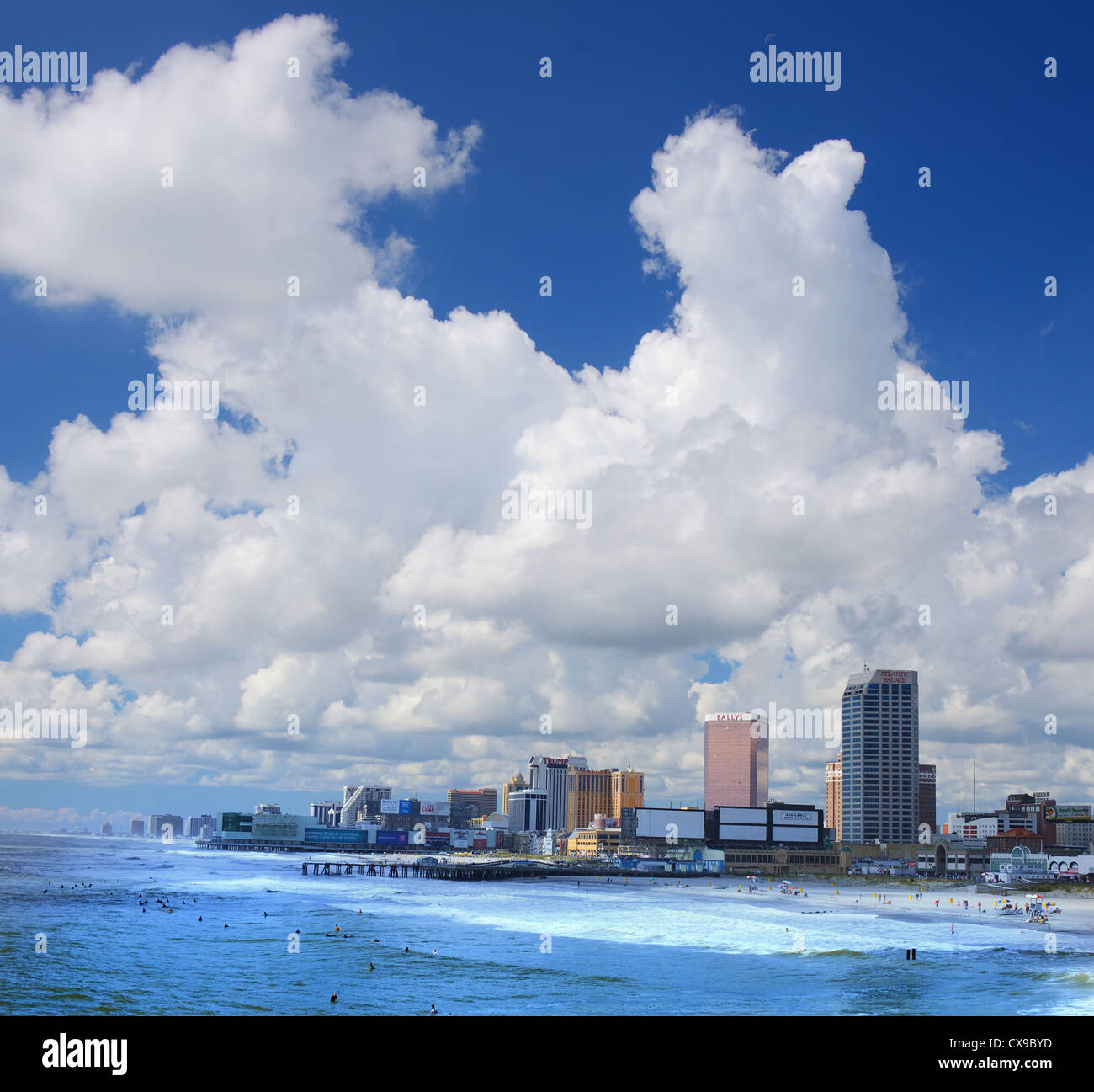 Casino resorts along the skyline of Atlantic City, New Jersey, USA. Stock Photo