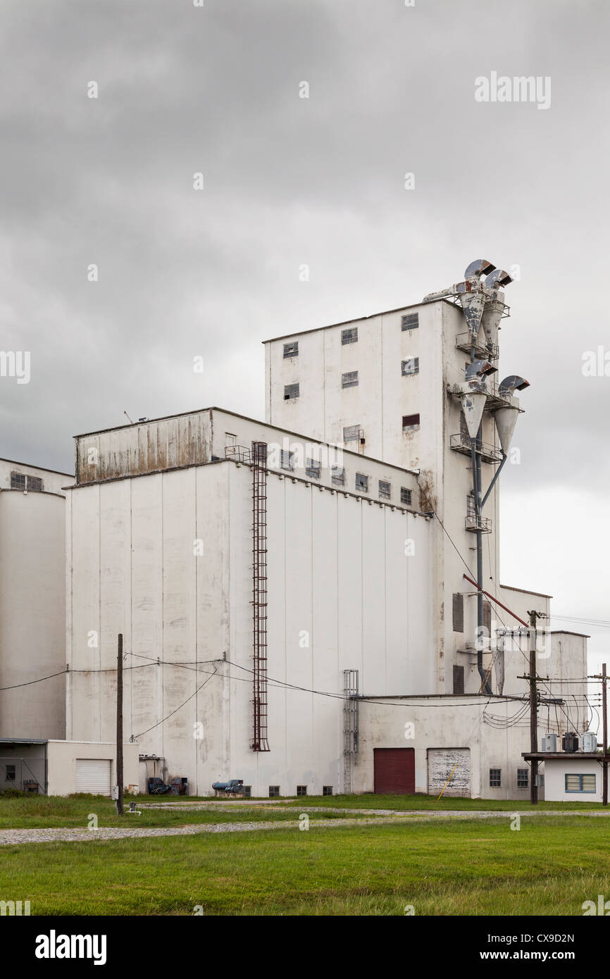 Rice silo and grain elevator at the old Riviana rice dryer in Crowley