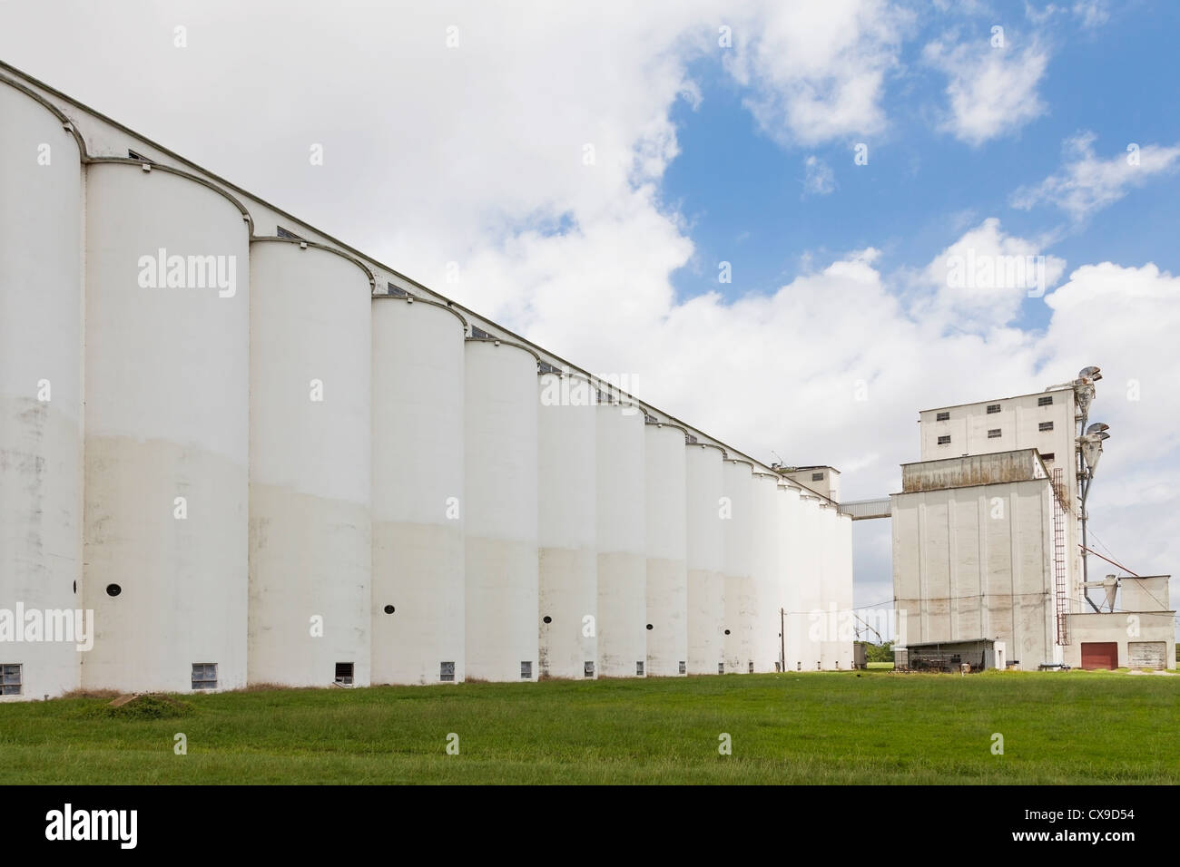 The old Riviana rice dryer and grain elevator in Crowley, Louisiana