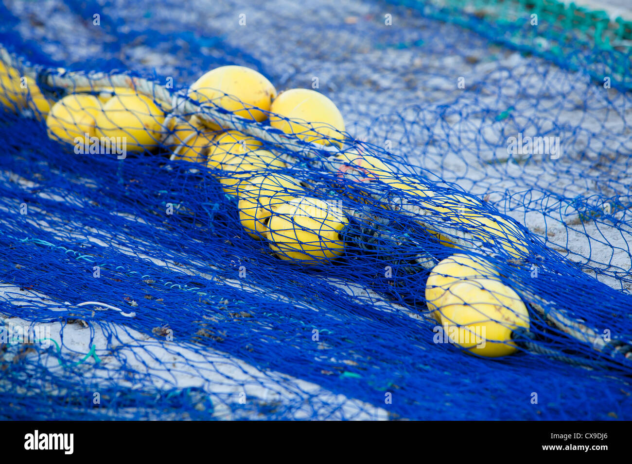 Fishnet Trawl Rope Putdoor In Summer At Harbour Fishing Stock Photo,  Picture and Royalty Free Image. Image 15523852.