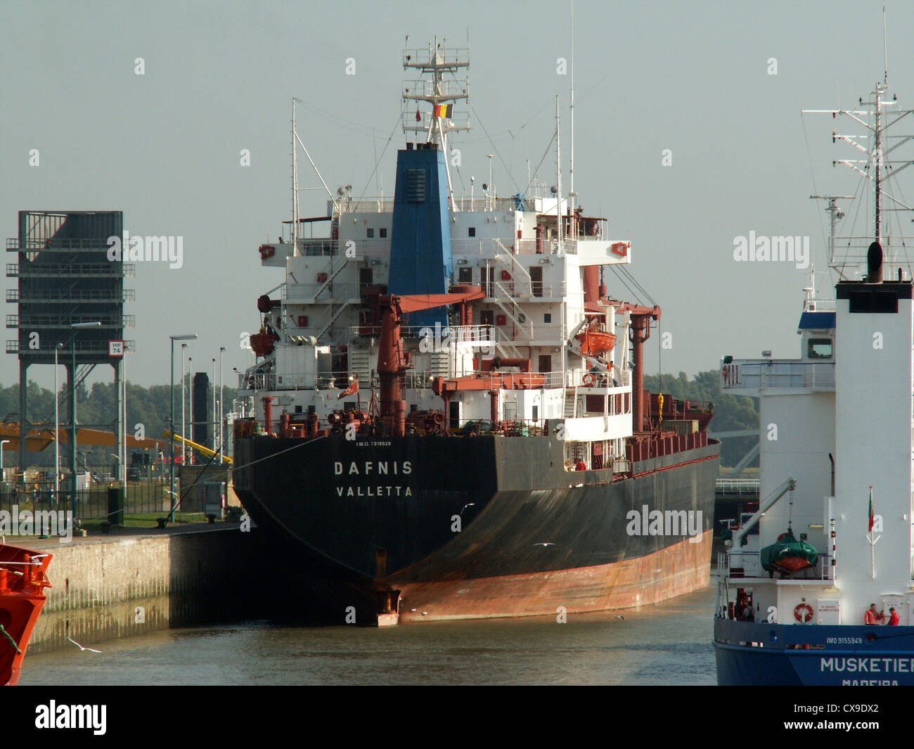The Dafnis IMO 7819929 is a container ship docked at the port of ...
