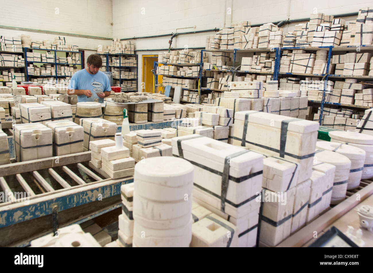 A man making novelty teapots in the teapottery in Leyburn in