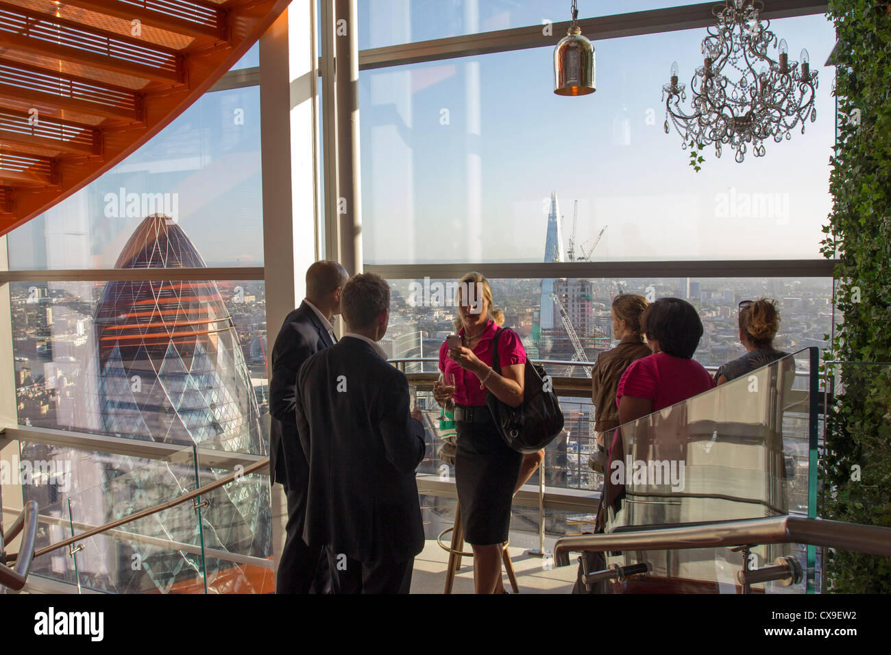 Sky Bar - 39th Floor Heron Tower - City of London Stock Photo