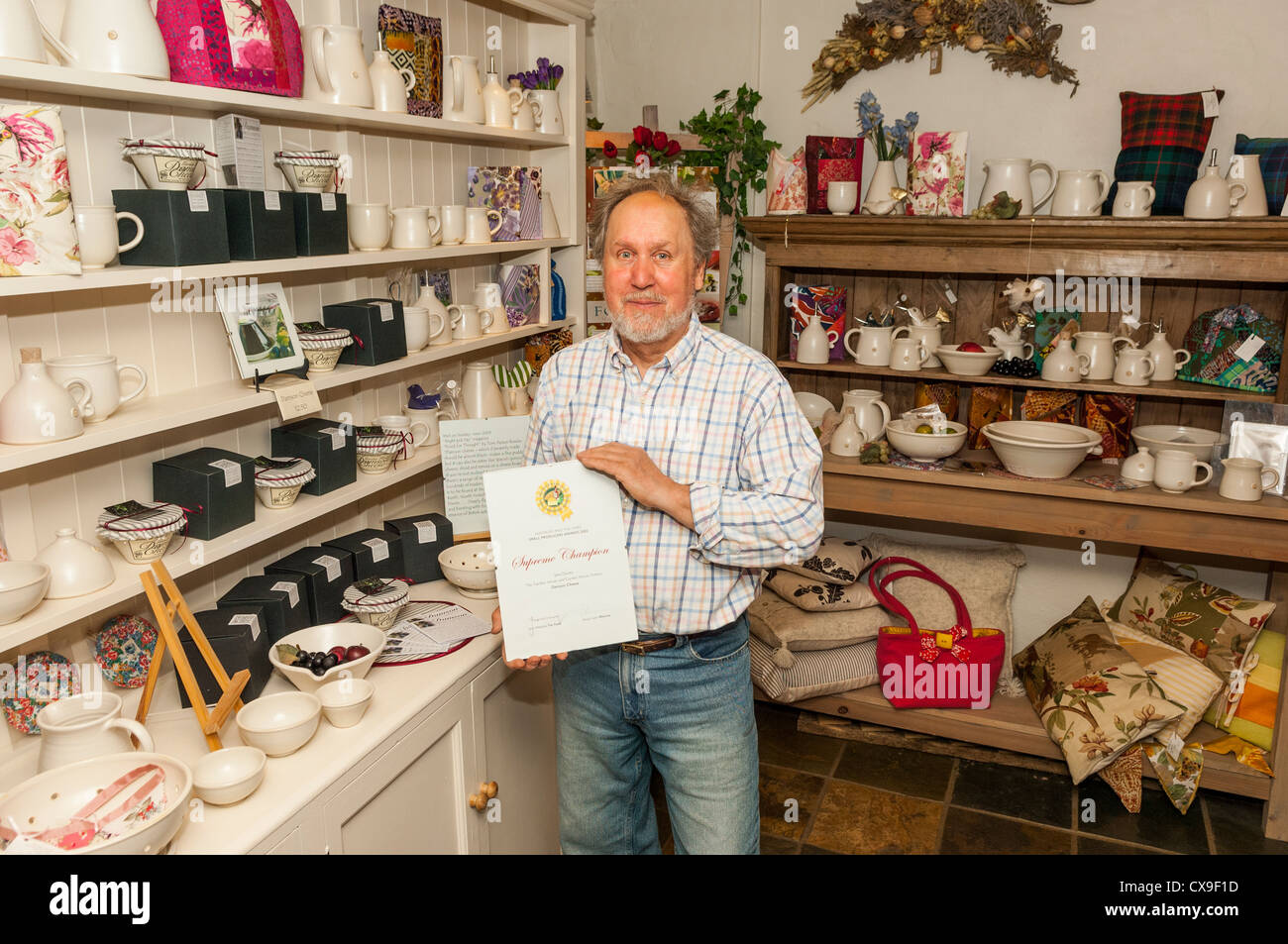 Ray Davies the potter of the Garden House Pottery in the village of