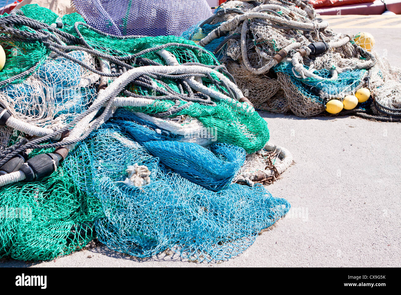 Bunch of Trawl Fishing Net on Boat Stock Photo - Image of summer, fishnet:  160576570