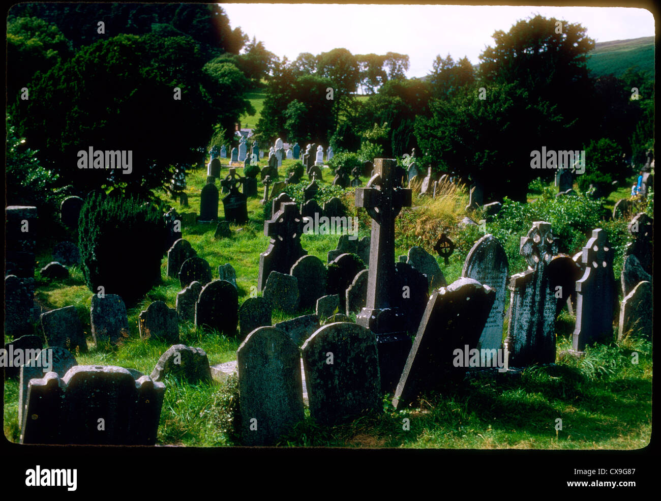 old irish cemetery graves grave yard tombstones ireland head stones
