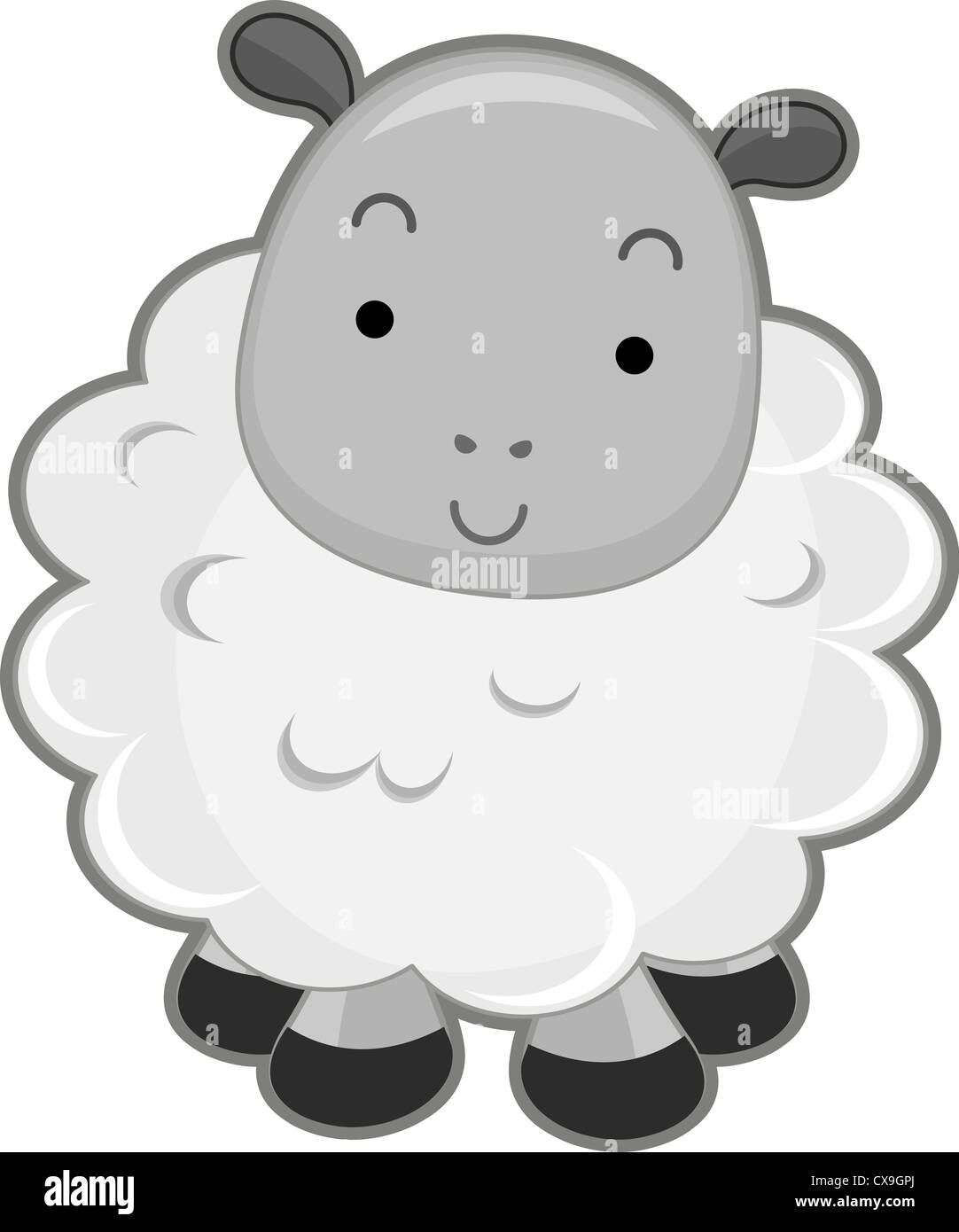 Cartoon sheep illustration hi-res stock photography and images - Alamy