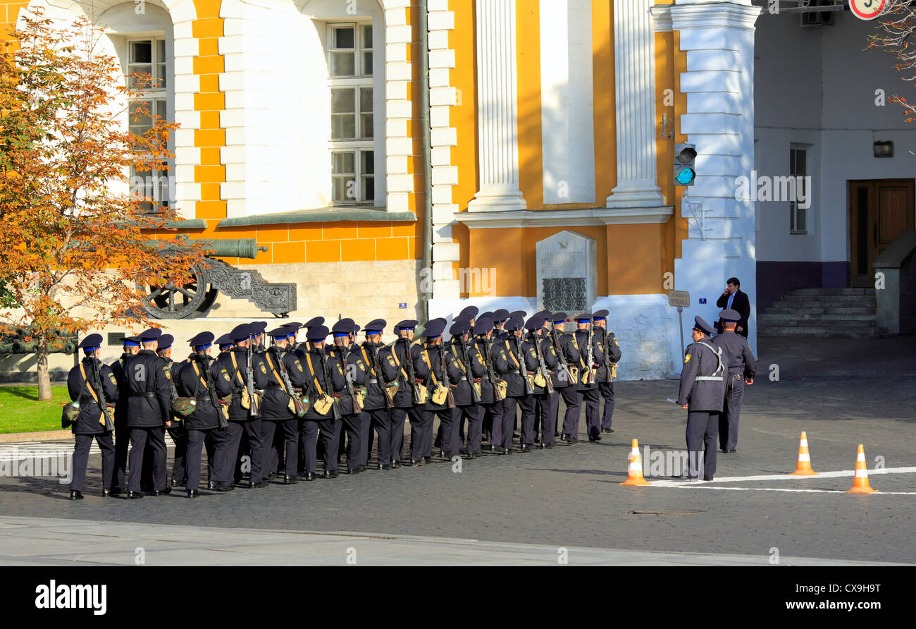 Platoon of Kremlin guards, Moscow Kremlin, Moscow, Russia Stock Photo