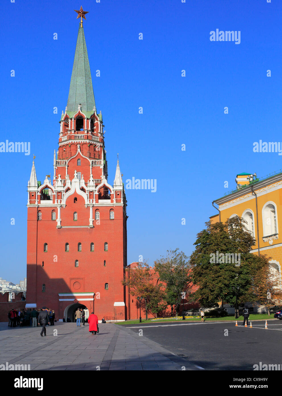 Troitskaya Tower (Trinity Tower), Moscow Kremlin, Moscow, Russia Stock Photo