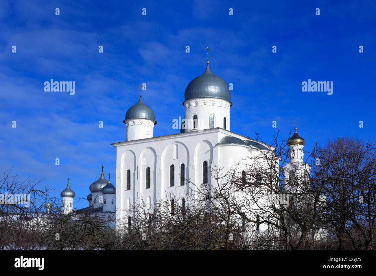 St. George's Cathedral, St. George's (Yuriev) monastery, Veliky Novgorod, Novgorod region, Russia Stock Photo