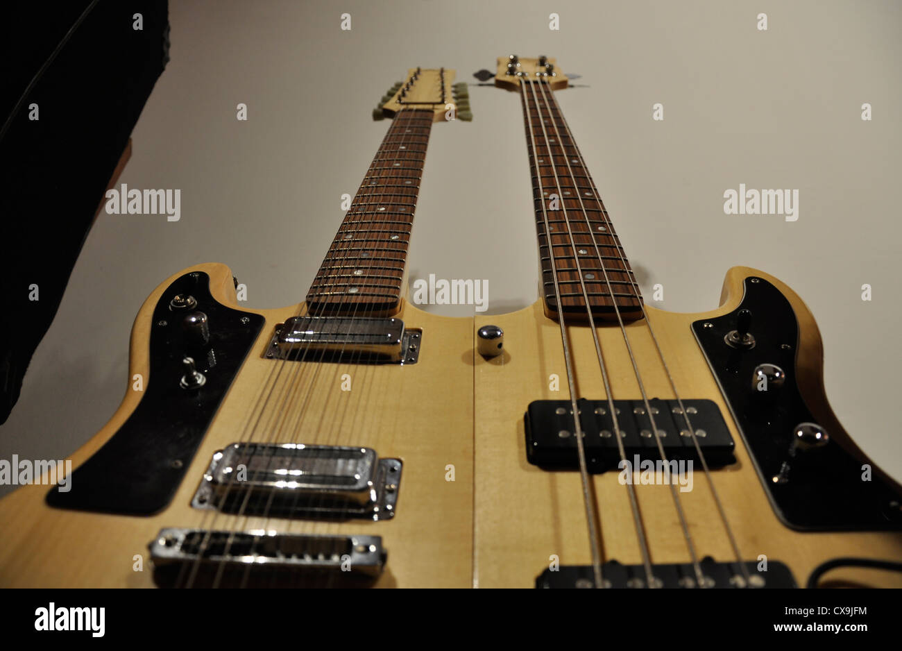 details of a guitar and bass guitar Stock Photo