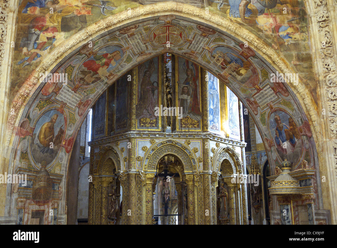 Frescoes inside the Convento de Cristo, Tomar, Portugal. Stock Photo