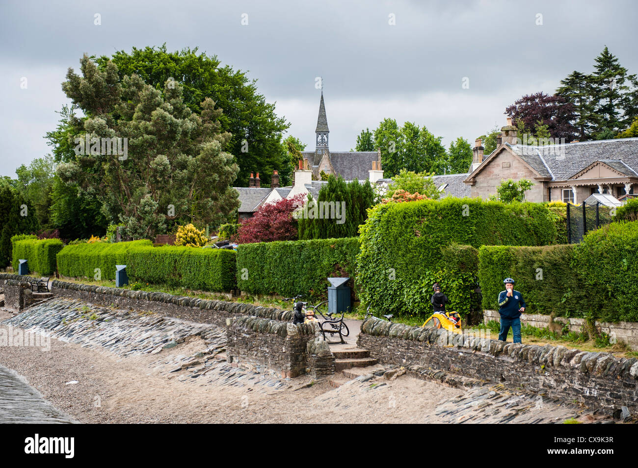 Village of Luss, on Loch Lomond, renovated and repaired Stock Photo