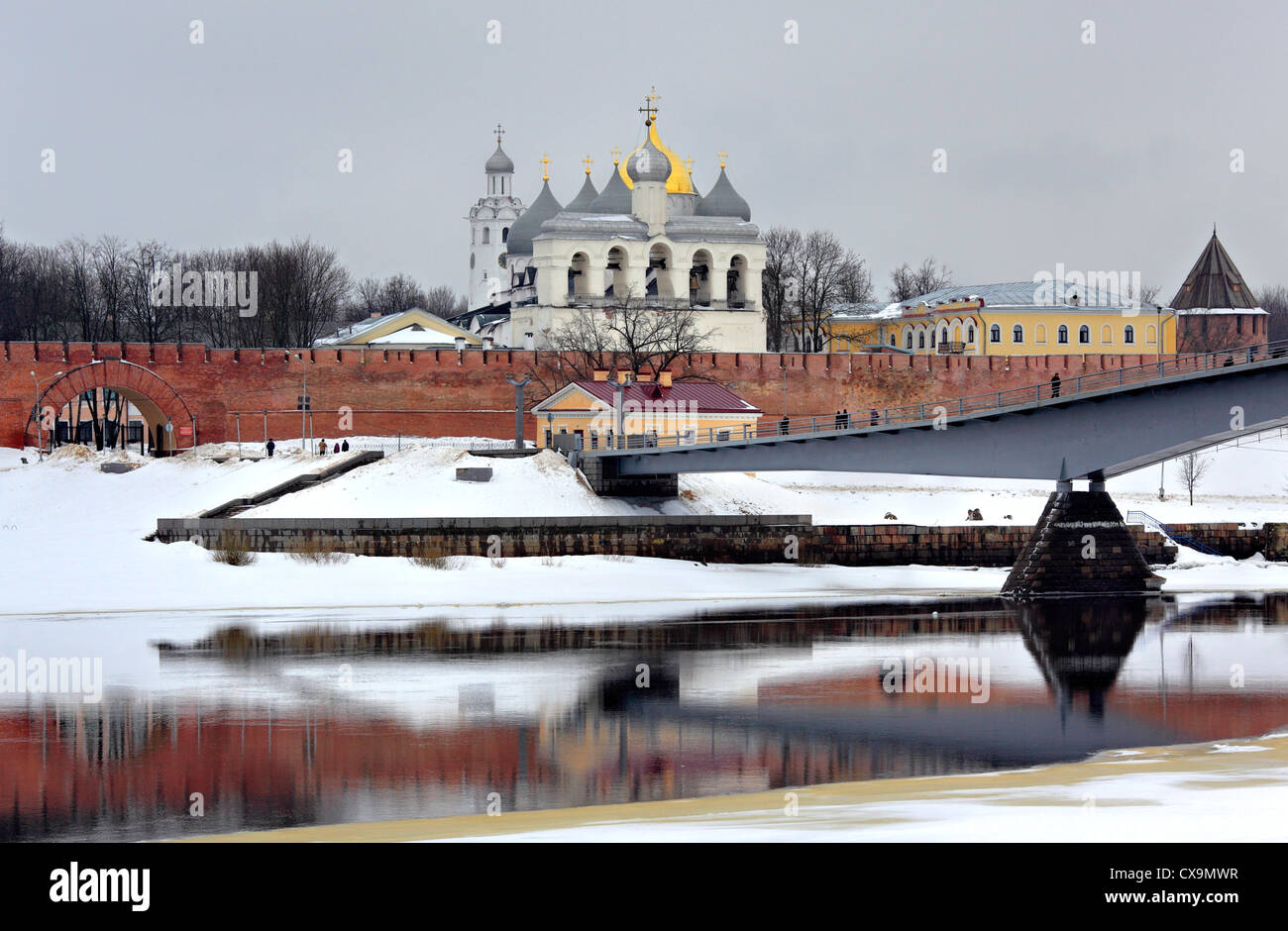 Novgorod Kremlin and river Volkhov, Veliky Novgorod, Novgorod region, Russia Stock Photo