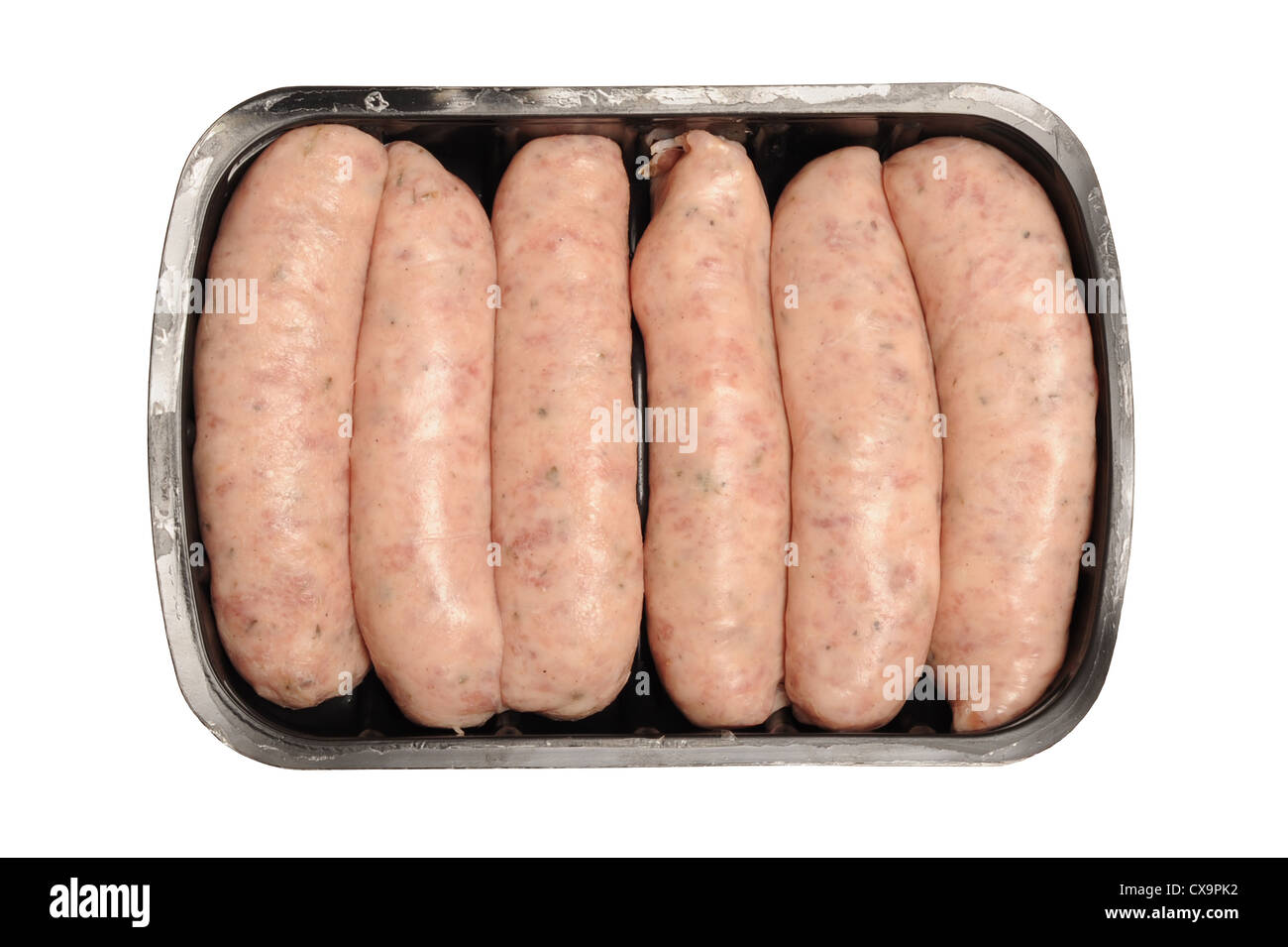 sausages in packaging Stock Photo