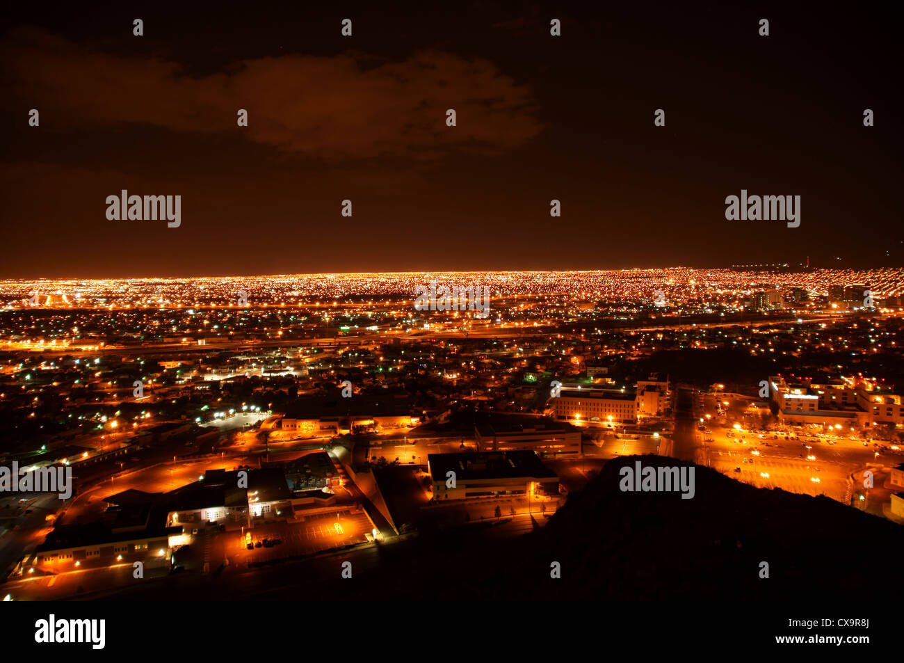 El Paso Texas At Night From Franklin Mountains Rim Road Tx Dusk Stock Photo Alamy