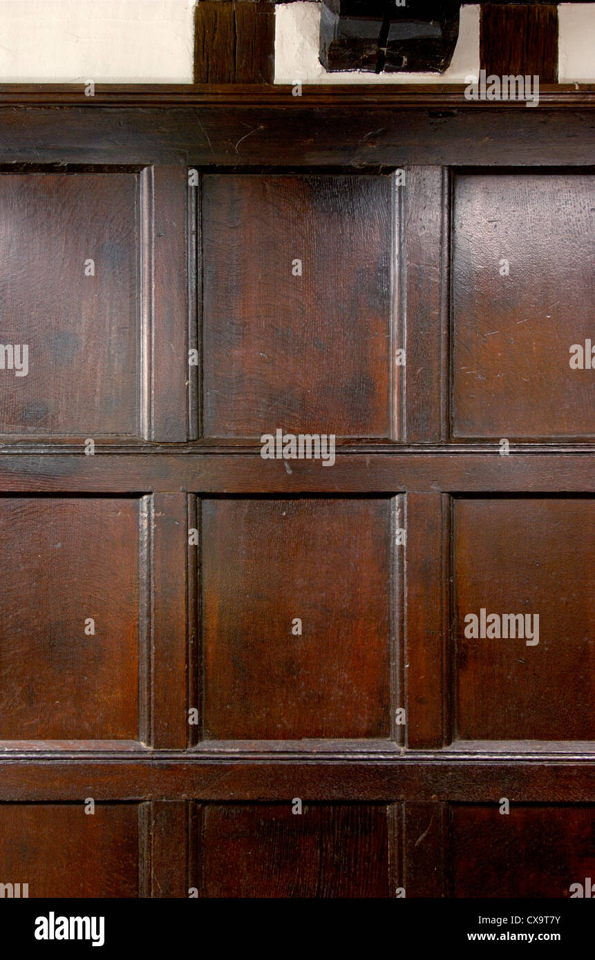 17th century oak panelling Stock Photo