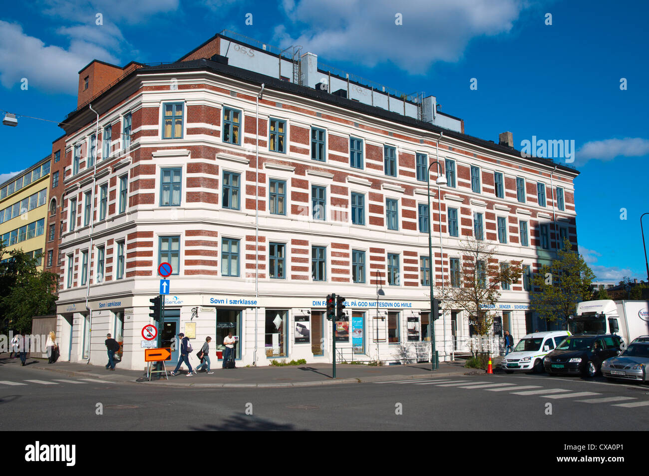 Hausmanns gate street Hammersborg district central Oslo Norway Europe Stock Photo