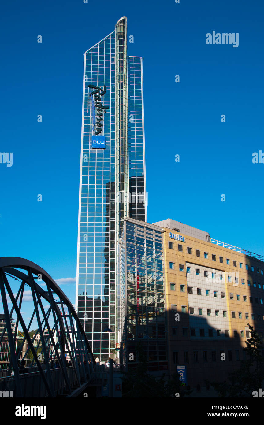 Radisson Blu hotel the tallest building in town at Sonia Henies Plass square Sentrum central Oslo Norway Europe Stock Photo