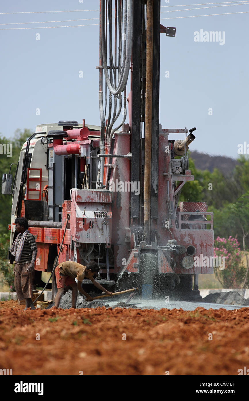 Bore well drilling Andhra Pradesh South India Stock Photo Alamy