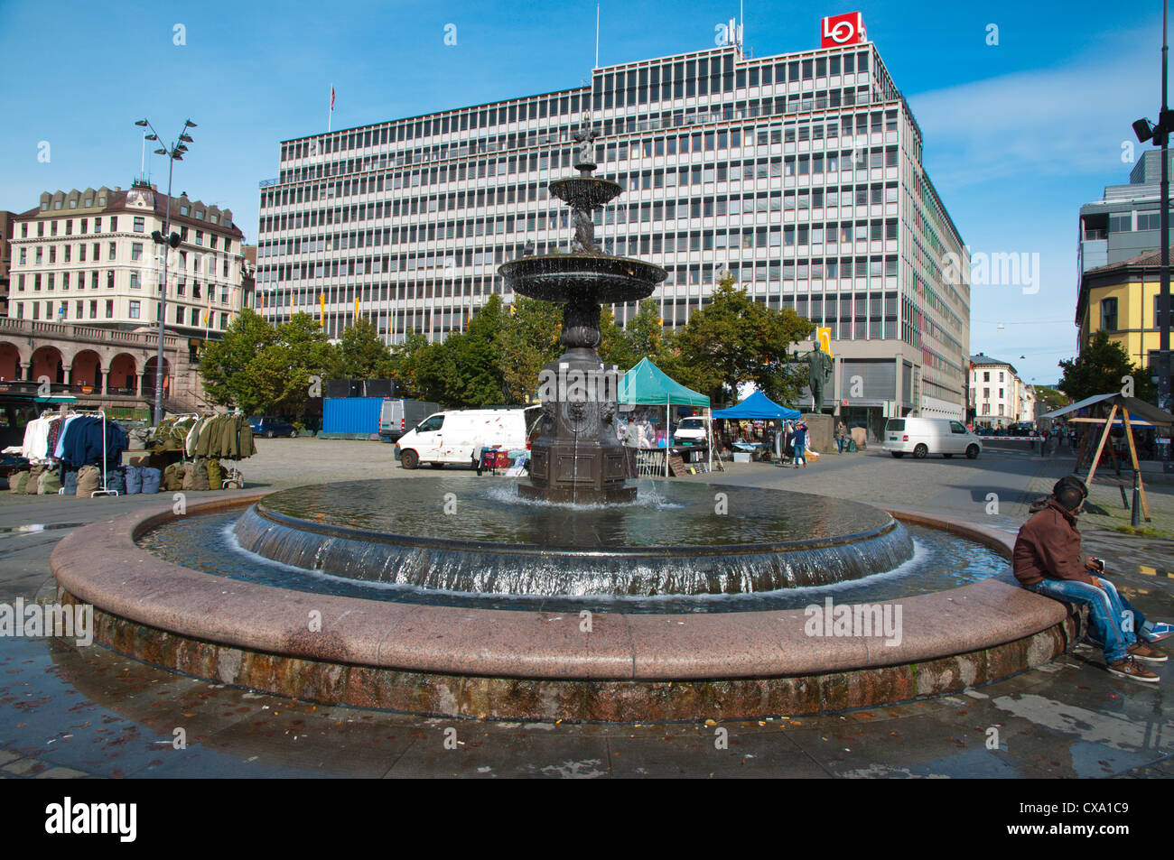 Youngstorget square St Hanshaugen district central Oslo Norway Europe Stock Photo