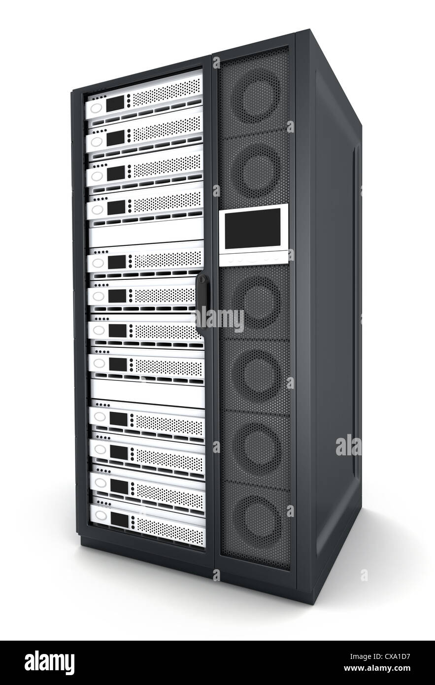 server high-end only (done in 3d, isolated) Stock Photo