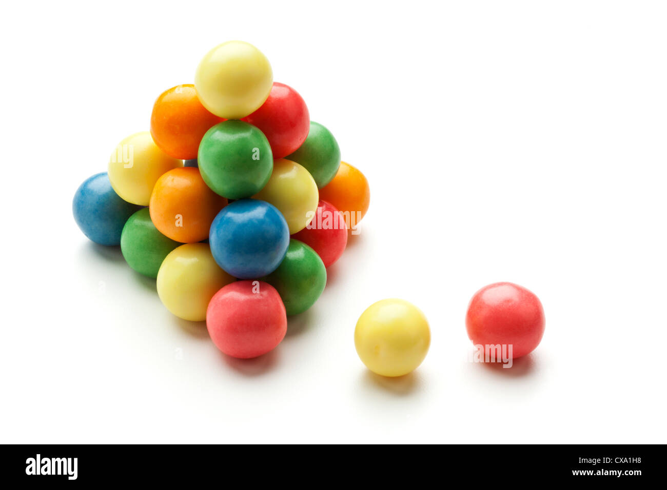 stacked bubblegum balls Stock Photo