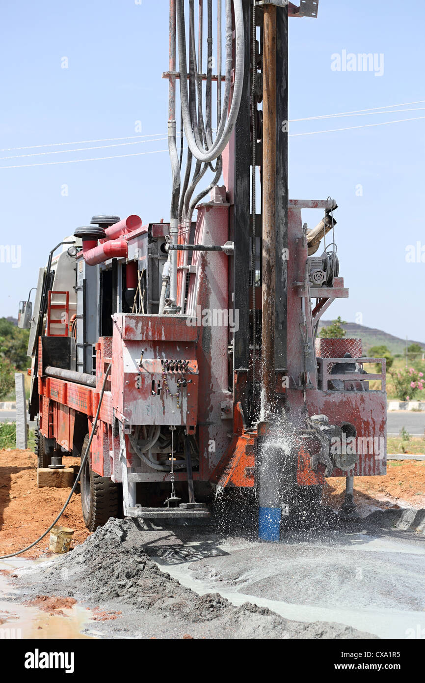 Bore well drilling Andhra Pradesh South India Stock Photo - Alamy