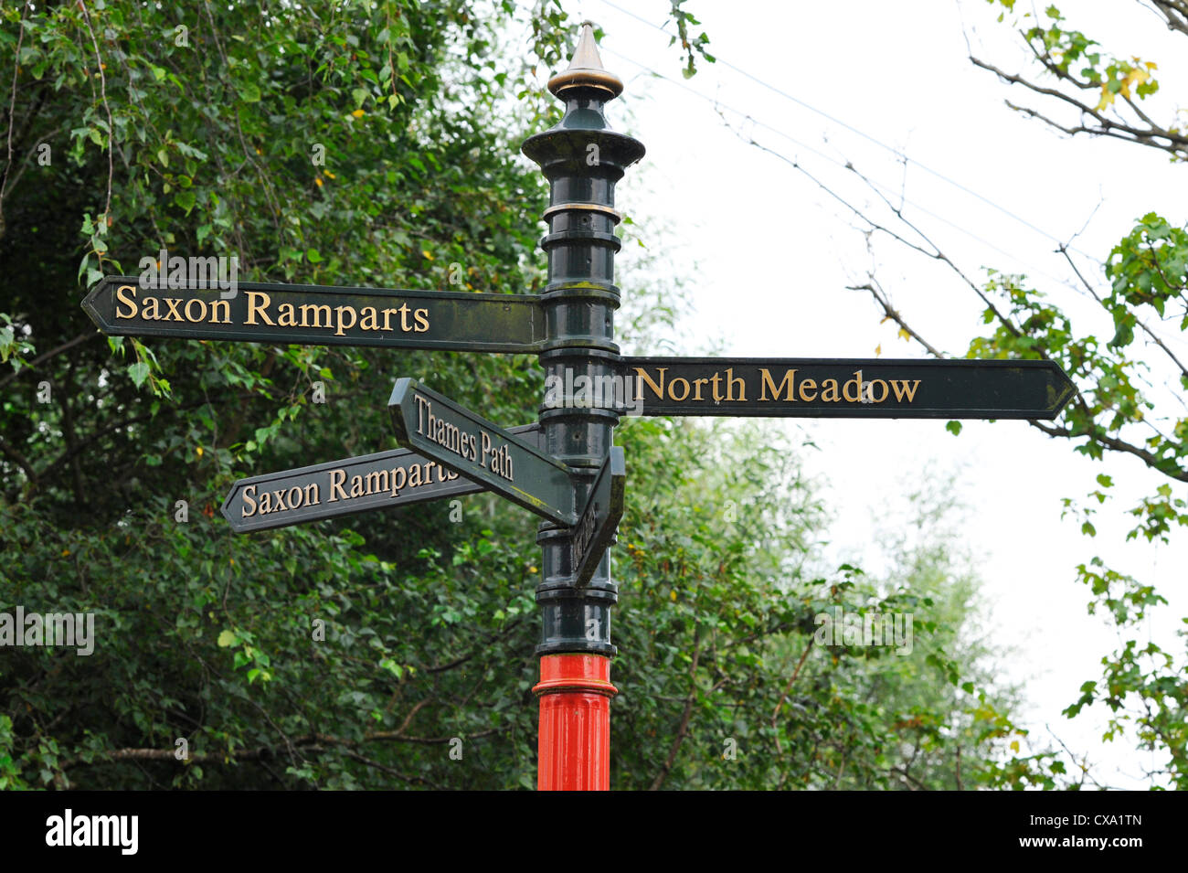 Direction sign to the tourist features of Cricklade, Wiltshire Stock