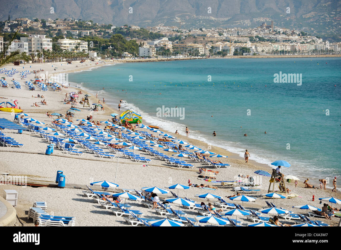 Beach of Albir on the bay of Altea, Costa Blanca, Spain Stock Photo