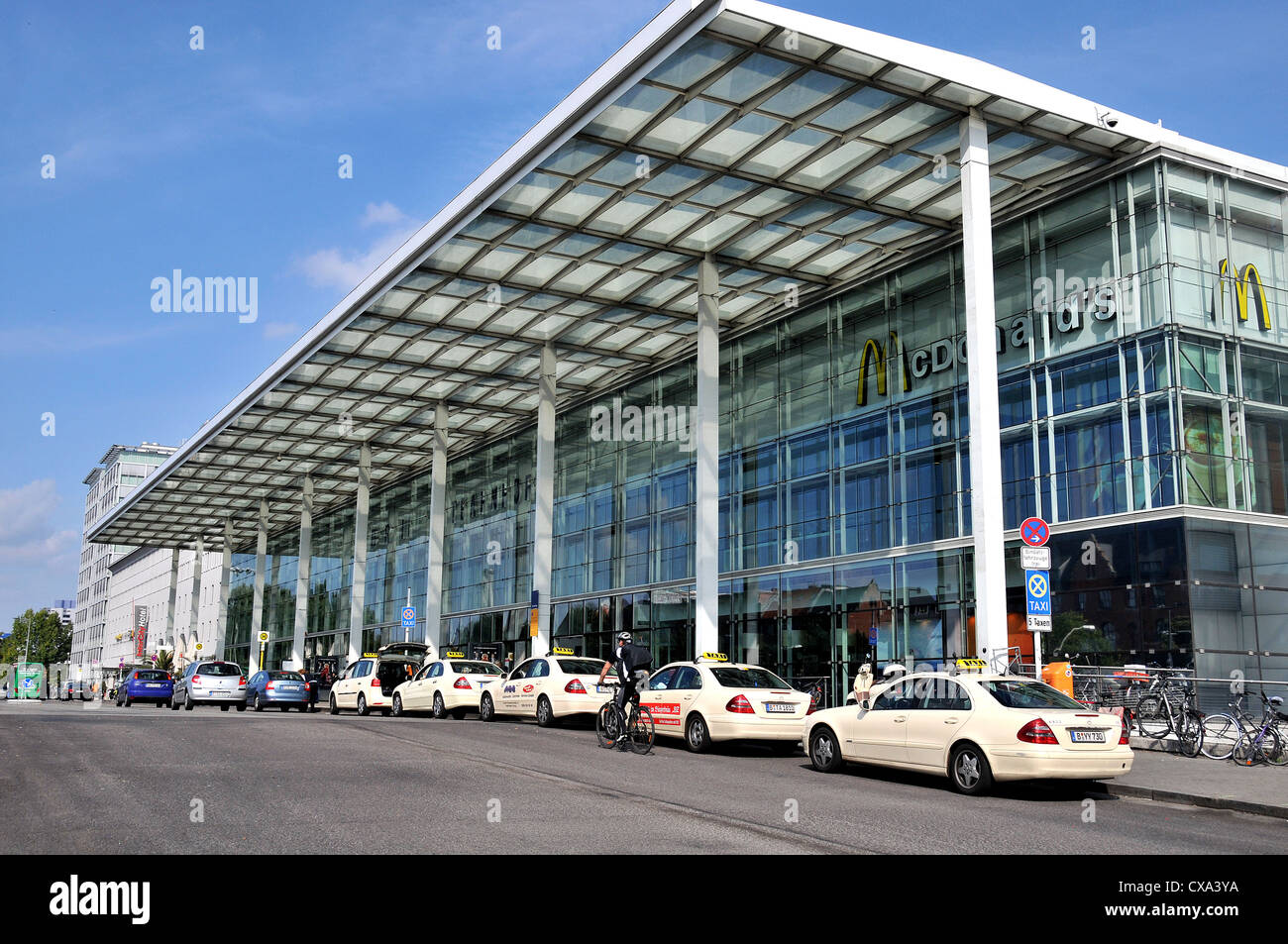 taxi queue before Ostbanhof railway station Berlin Germany Stock Photo