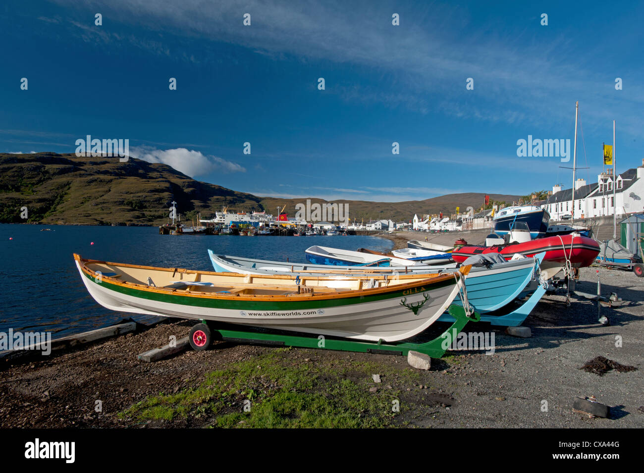Ullapool, fishing and tourist ferry port on Loch Broom, Wester Ross Highland Region Scotland.   SCO 8533 Stock Photo