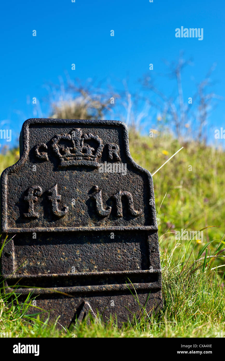 Ordnance Survey "G R" Bench Mark Height Marker on Reigate Hill, Reigate