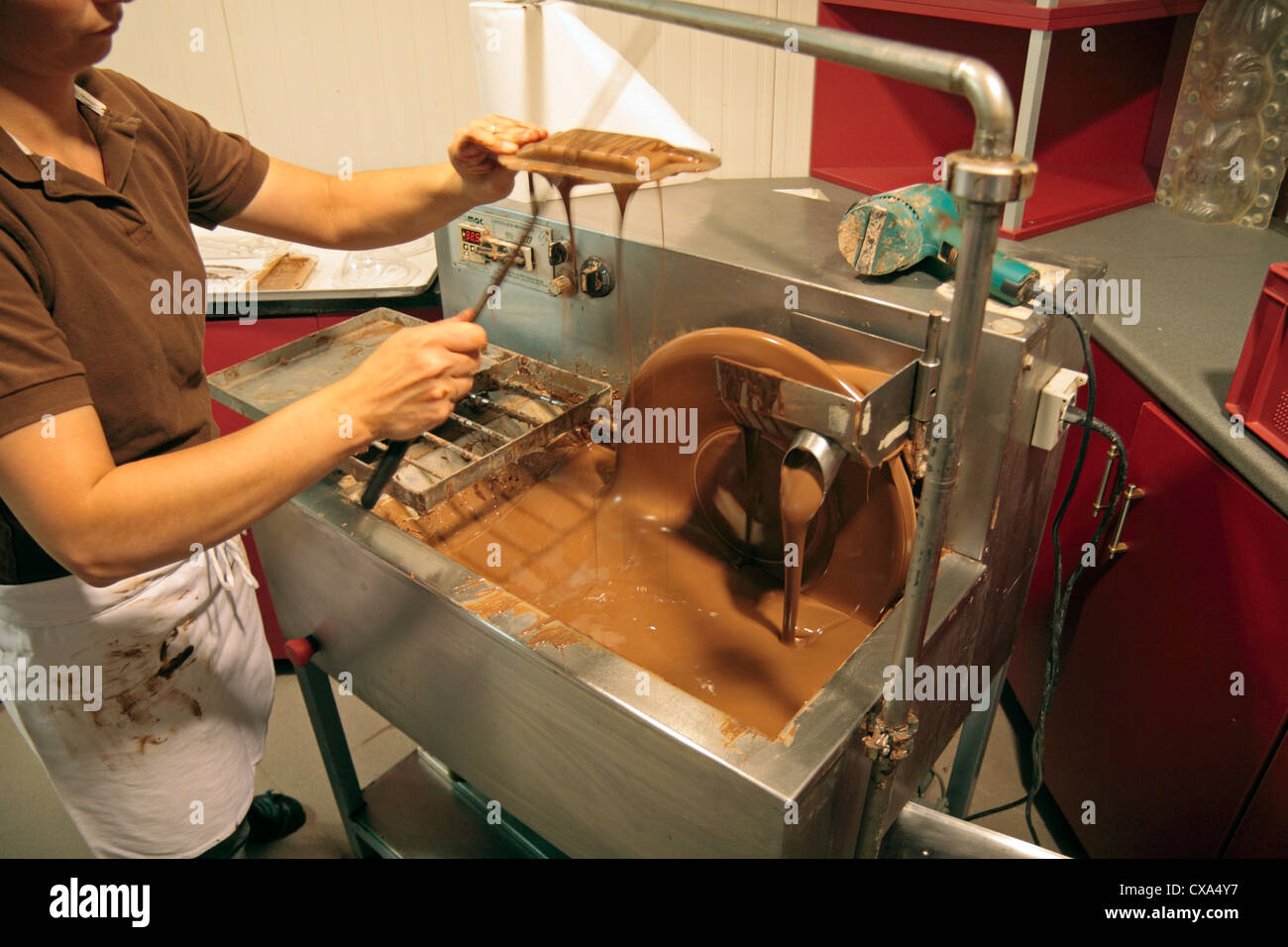 A small chocolate blending machine (this one used in a hand made
