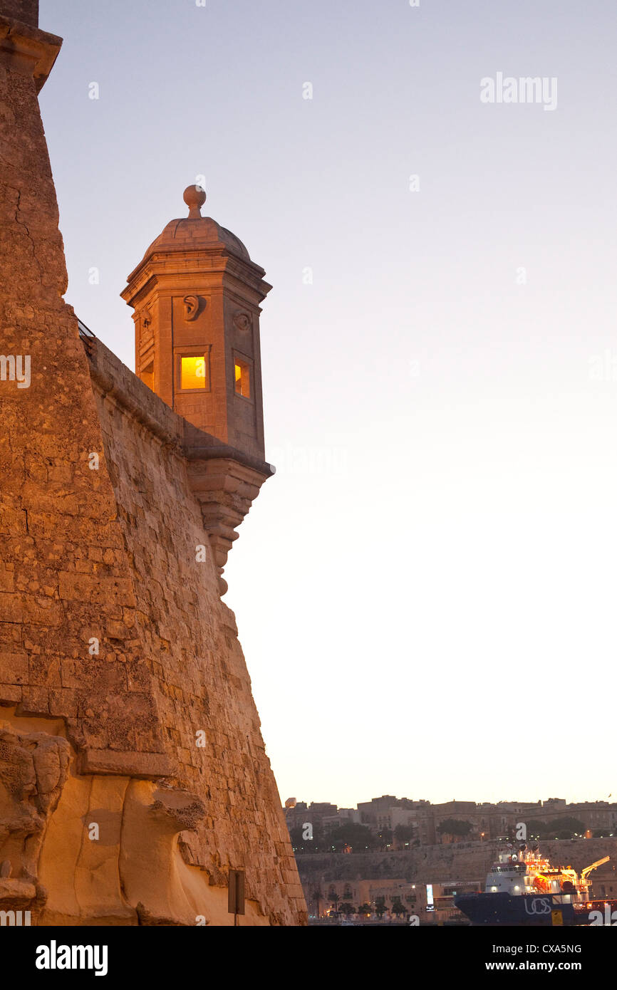 Lookout in Senglea 3 Cities Valletta Malta Stock Photo
