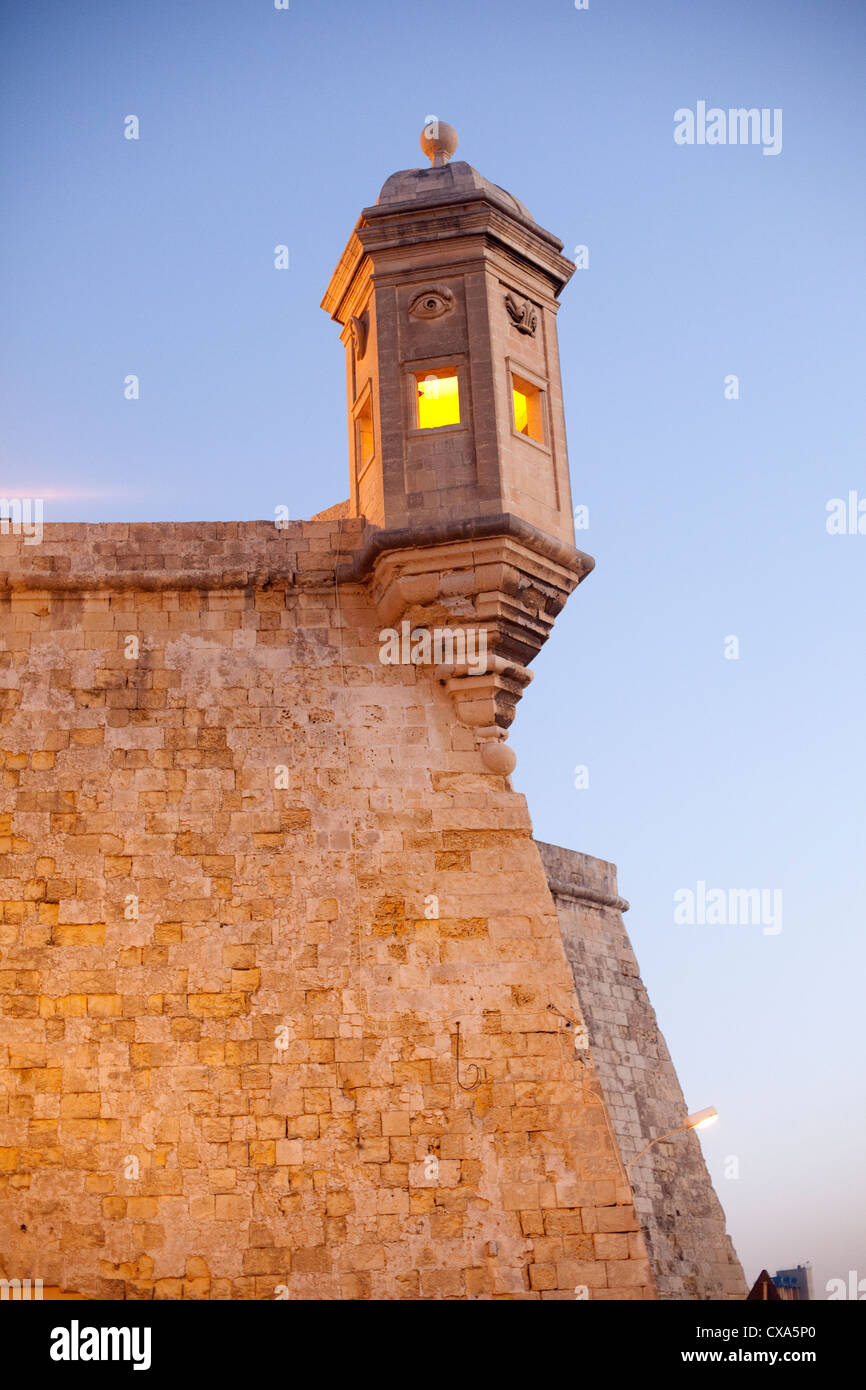 Lookout in Senglea 3 Cities Valletta Malta Stock Photo