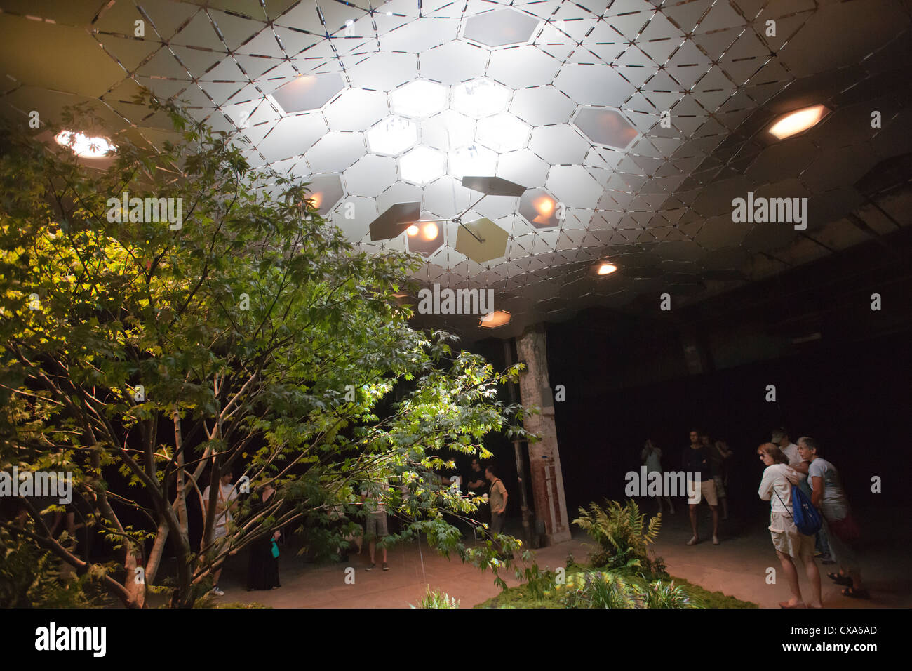 'Imagining the Lowline' exhibit seen at the old Essex Street Market in the Lower East Side neighborhood in New York Stock Photo